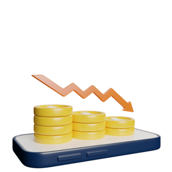 finanziell lehnt ab verringern png