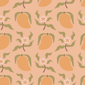 Mango Fruit Seamless Pattern vector
