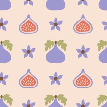 Fig Fruit Seamless Pattern vector