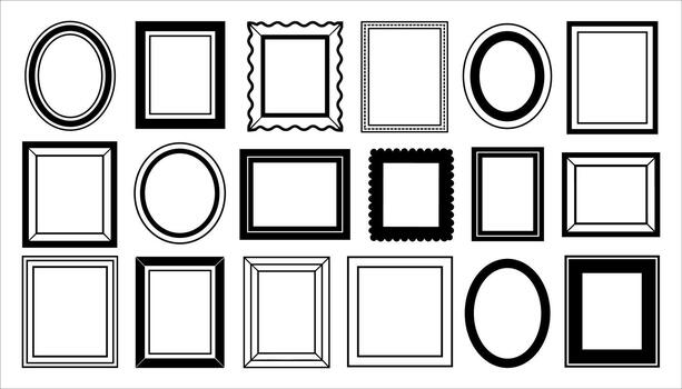 Black and white frames empty frames vector