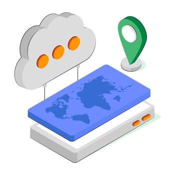 hermosa diseño icono de nube ubicación vector