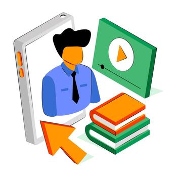 único diseño ilustración de en línea grabado conferencia vector