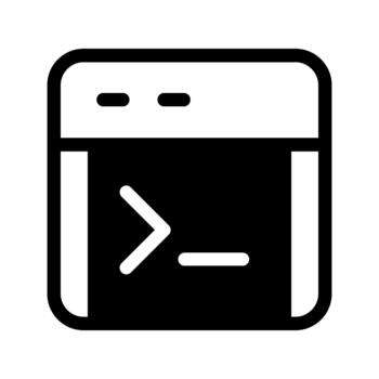 código terminal programación interfaz icono vector