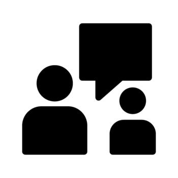 entrevista pregunta responder icono vector