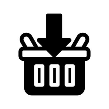 Basket Down Score Decrease Action Icon vector