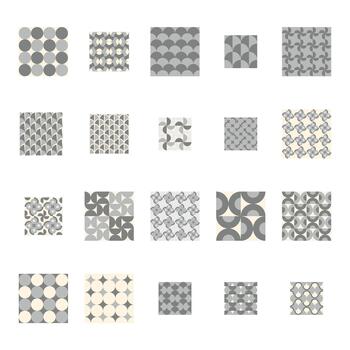 Simple grey circle pattern set vector