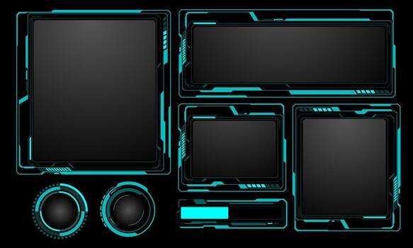 Futuristic digital interface design elements vector