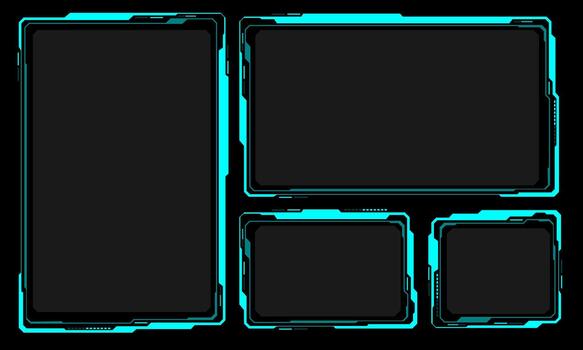 Futuristic device frame designs vector