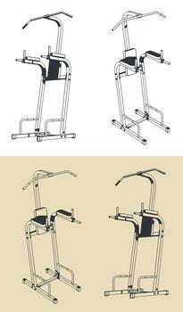 Exercise machine illustrations vector