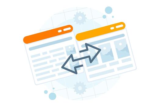 Website comparison illustration vector