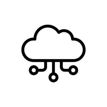 nube informática conexión nodos vector