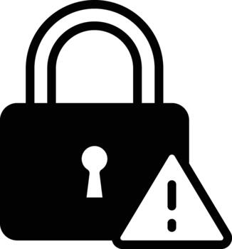 candado con seguridad advertencia triángulo sólido vector