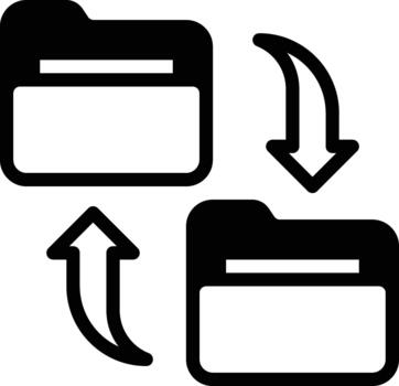 carpeta sincronización icono sólido vector