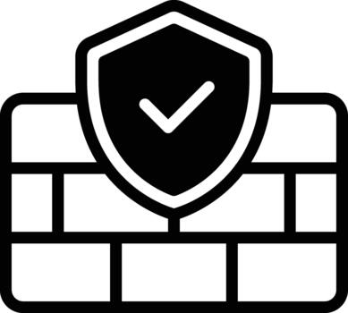 seguridad proteger terminado ladrillo pared sólido vector