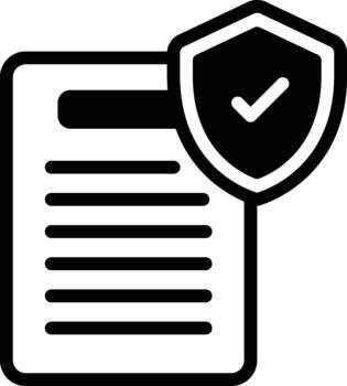 documento con seguridad proteger icono sólido vector
