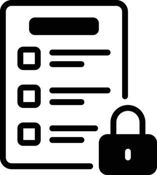 Secure Document List Icon solid vector