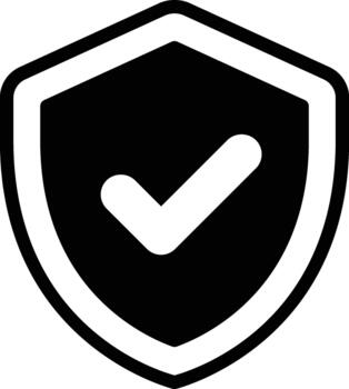 proteger Insignia con marca de verificación sólido vector