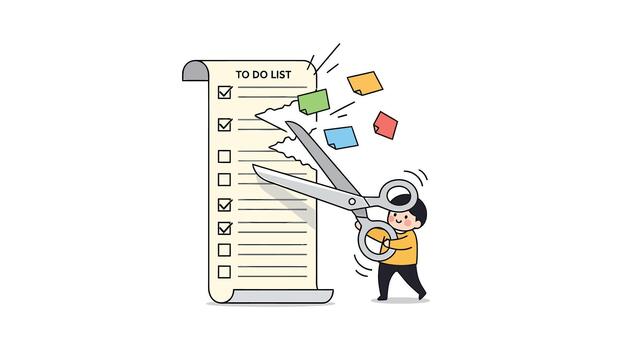 Completing tasks with scissors vector