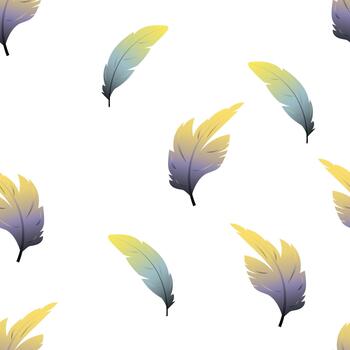 Gradient feather seamless pattern set vector