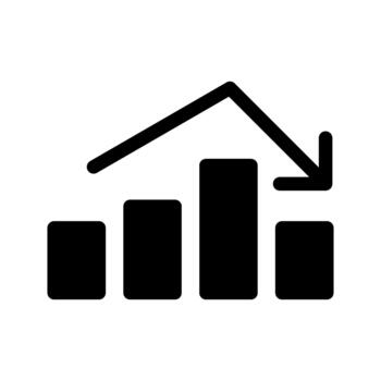 Decrease Down Reduction Icon vector