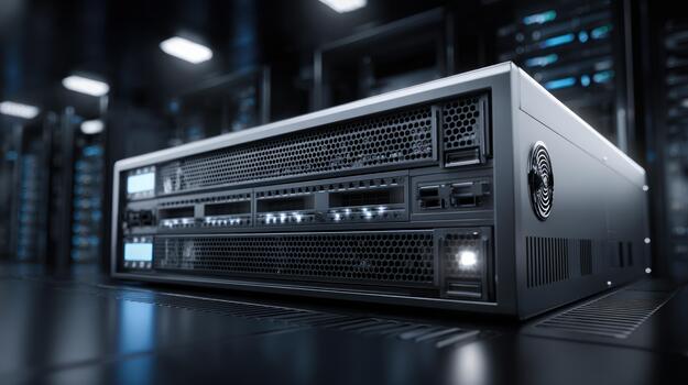 Server Rack in Data Center - Technology Computing photo