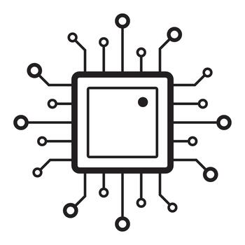 electrónico chip icono. procesador, computadora chip icono, UPC microprocesador chip icono. vector