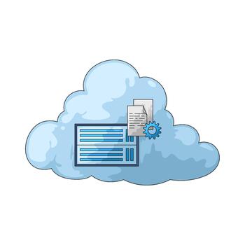 Cloud Computing and Data Storage Illustration vector