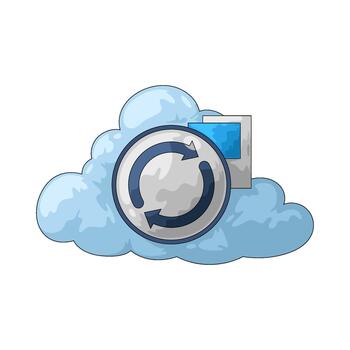 Cloud Computing Data Synchronization Illustration vector