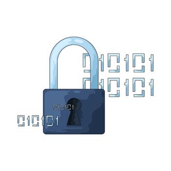 Digital Padlock and Binary Code Illustration vector