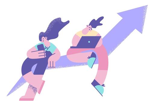 Development, growth data analysis concept vector