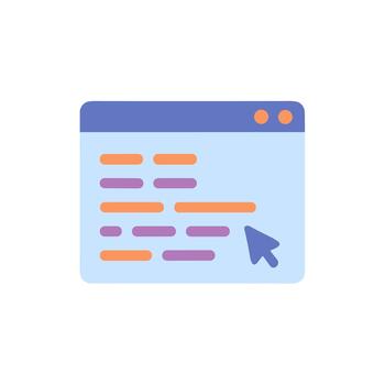 plano diseño codificación ventana con cursor concepto para web desarrollo y programación vector