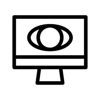 computadora visión icono vector