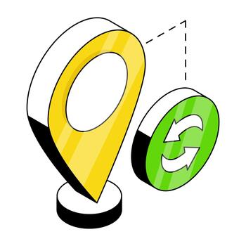 ubicación actualizar icono, editable vector