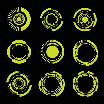 Futuristic Circular HUD Interface Elements vector