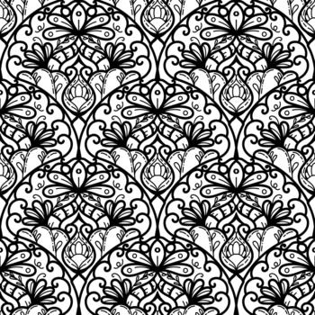 flor Escribiendo sin costura repetir modelo vector