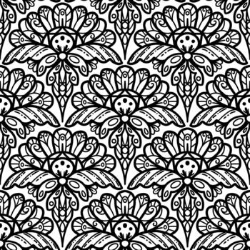 línea flora Escribiendo sin costura modelo vector