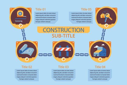 real inmuebles desarrollo proceso infografía vector