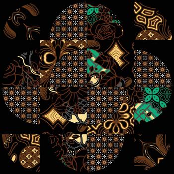 batik labor de retazos collage vector