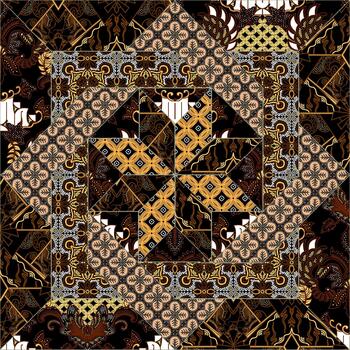 batik edredón labor de retazos diseño vector