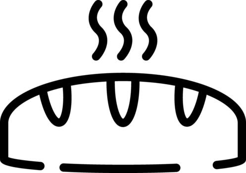 Rounded Stroke Bread Icon vector