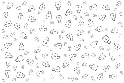 Outline locks pattern data background design vector