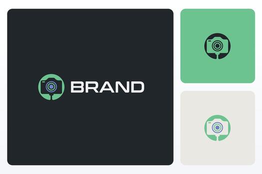 estudio capturar cámara logo vector