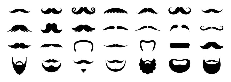mustache and beard vector