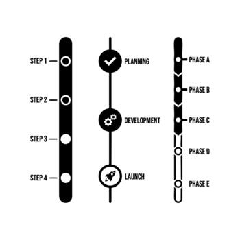 proceso cronograma infografía elementos conjunto vector