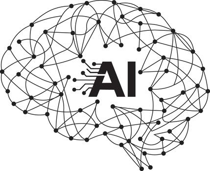 artificial inteligencia cerebro red representando avanzado máquina aprendizaje y datos Procesando vector