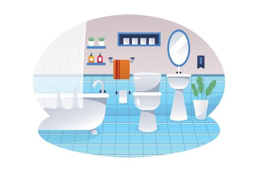 limpiar baño ilustración vector