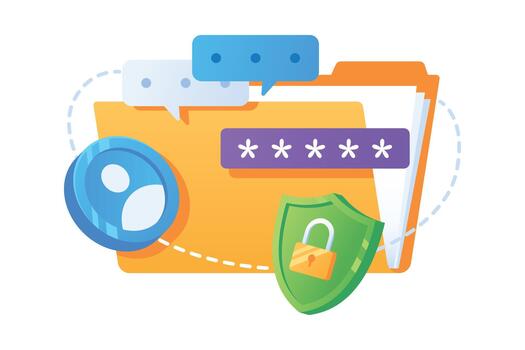 Secure data folder illustration vector