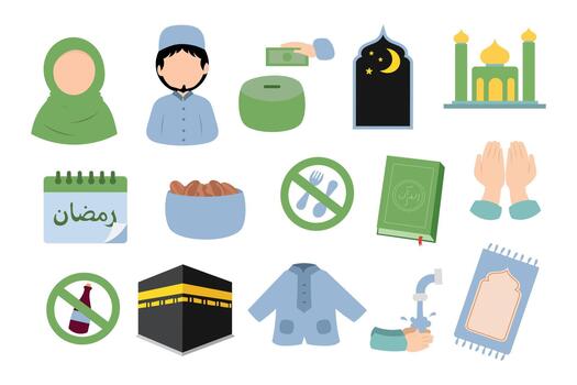 Islamic Isolated Object Set vector