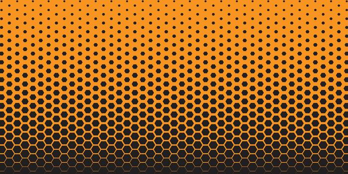 amarillo hexagonal trama de semitonos modelo. vector