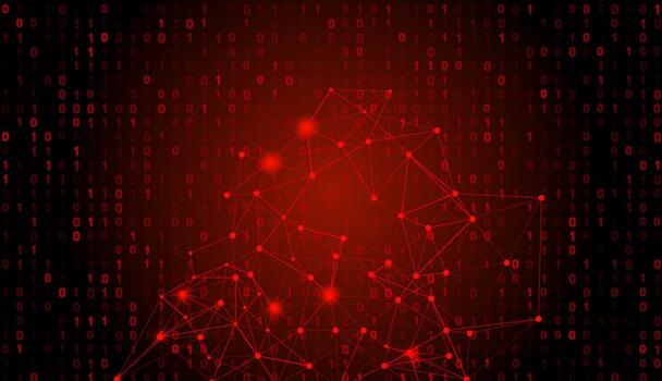 Red binary code and network design vector